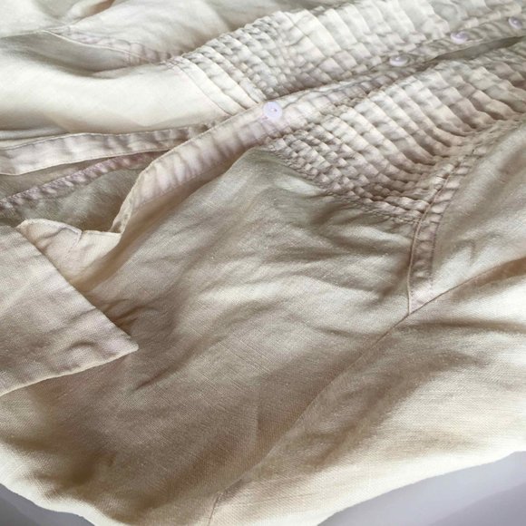 Tracy M. Light Yellow Blouse - 100% Linen - Picture 6 of 10